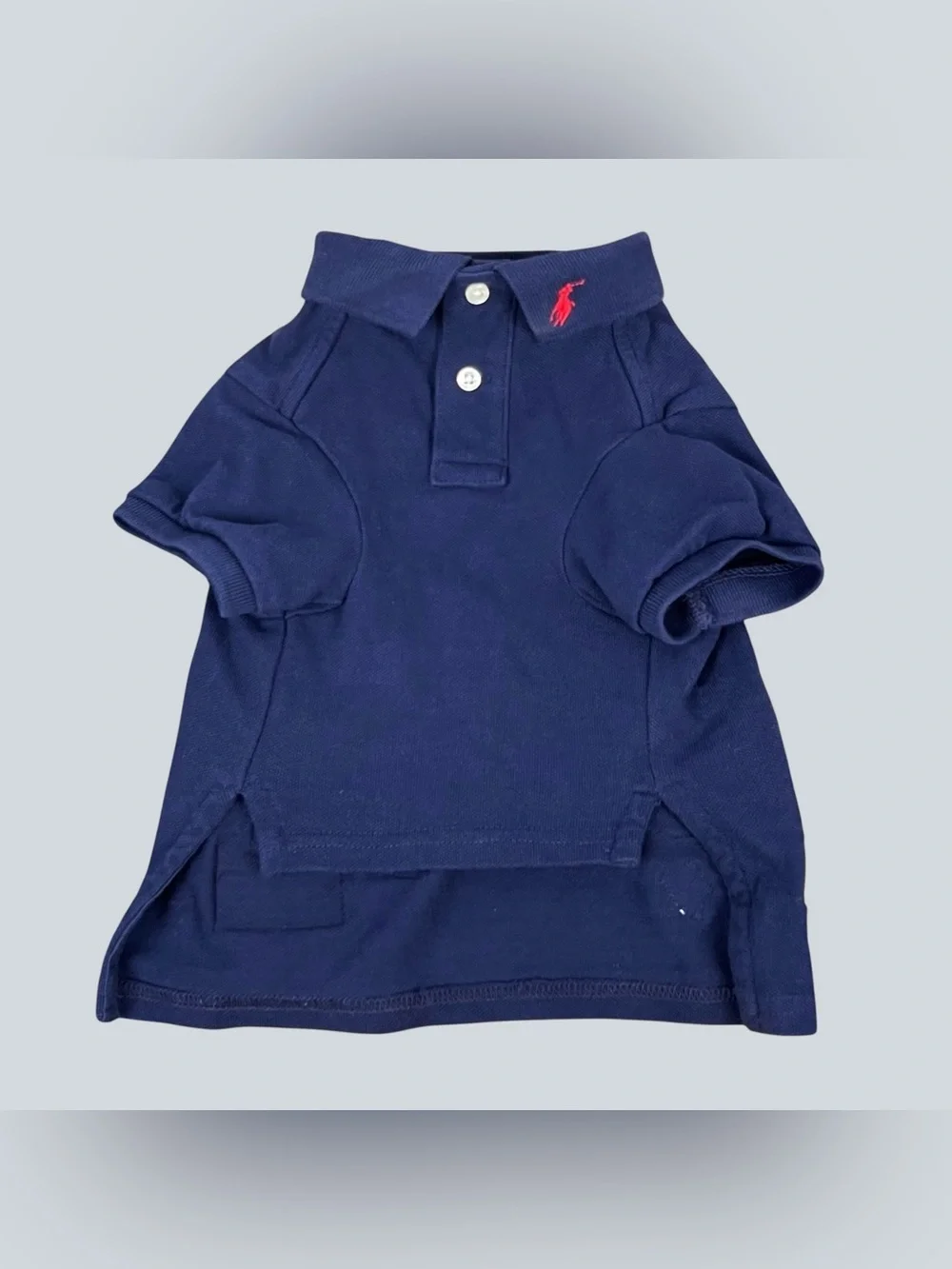 Polo Ralph Lauren Blue Short Sleeved Pique Patch Polo Shirt For Dogs Size M